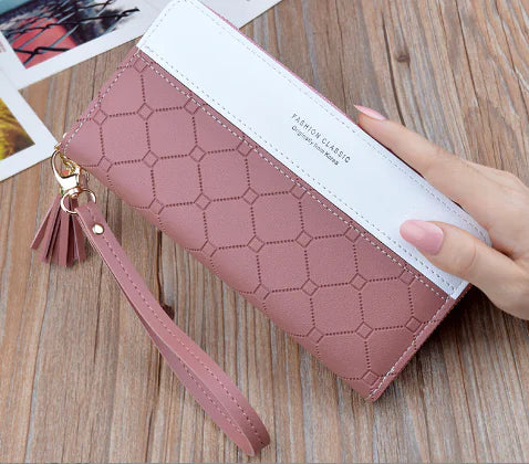 Large-capacity Ladies' Wallet with Zipper and Tassel