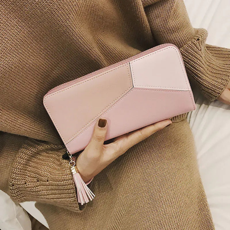 Fashionable Women's Long Zipper Wallet with Large Capacity