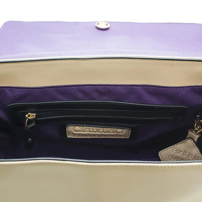 Simonetta Leather Handbag- Midnight Black / Tan (envío solo en eeuu)