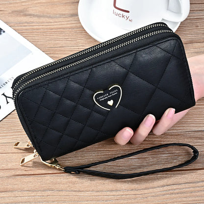 Large Capacity Women's Double Zipper Wallet