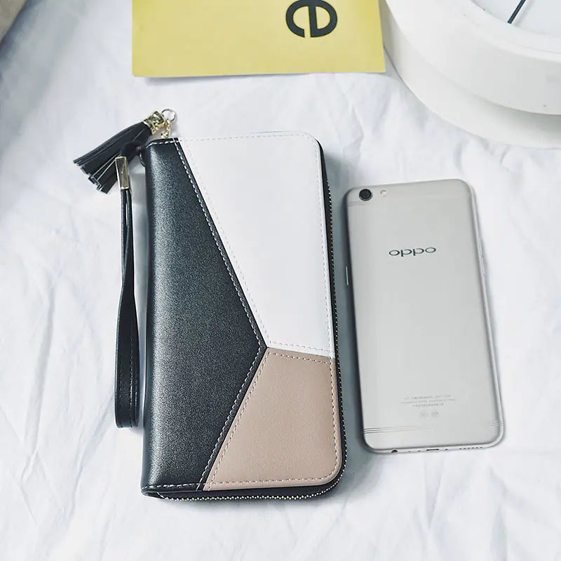 Fashionable Women's Long Zipper Wallet with Large Capacity